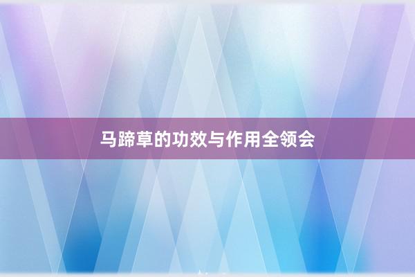 马蹄草的功效与作用全领会