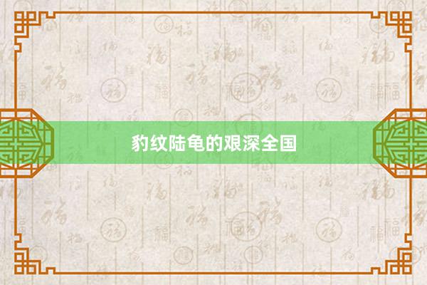 豹纹陆龟的艰深全国